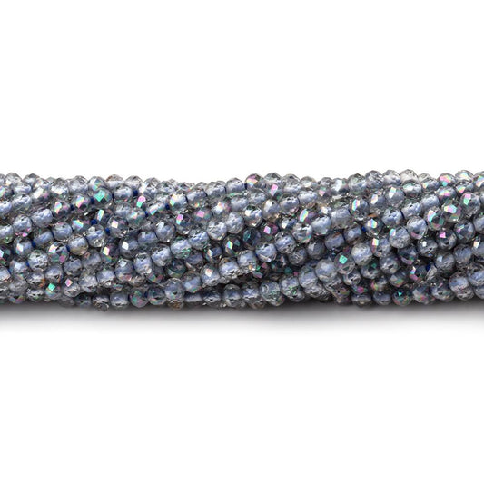 2mm Mystic Periwinkle Blue Topaz micro faceted rondelle beads 13 inch 180 pieces