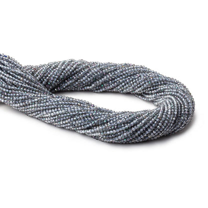 2mm Mystic Periwinkle Blue Topaz micro faceted rondelle beads 13 inch 180 pieces