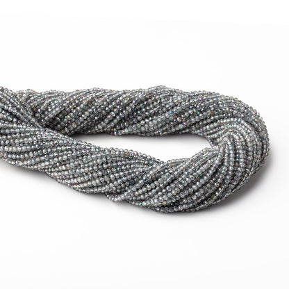 2mm Mystic Platinum Grey Topaz micro faceted rondelle beads 13 inch 180 pieces