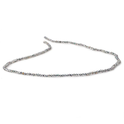 2mm Mystic Platinum Grey Topaz micro faceted rondelle beads 13 inch 180 pieces