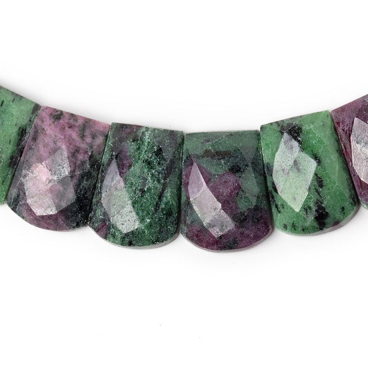 15x8.5-20x13mm Ruby in Zoisite Faceted Fancy Shape Collar 33 beads