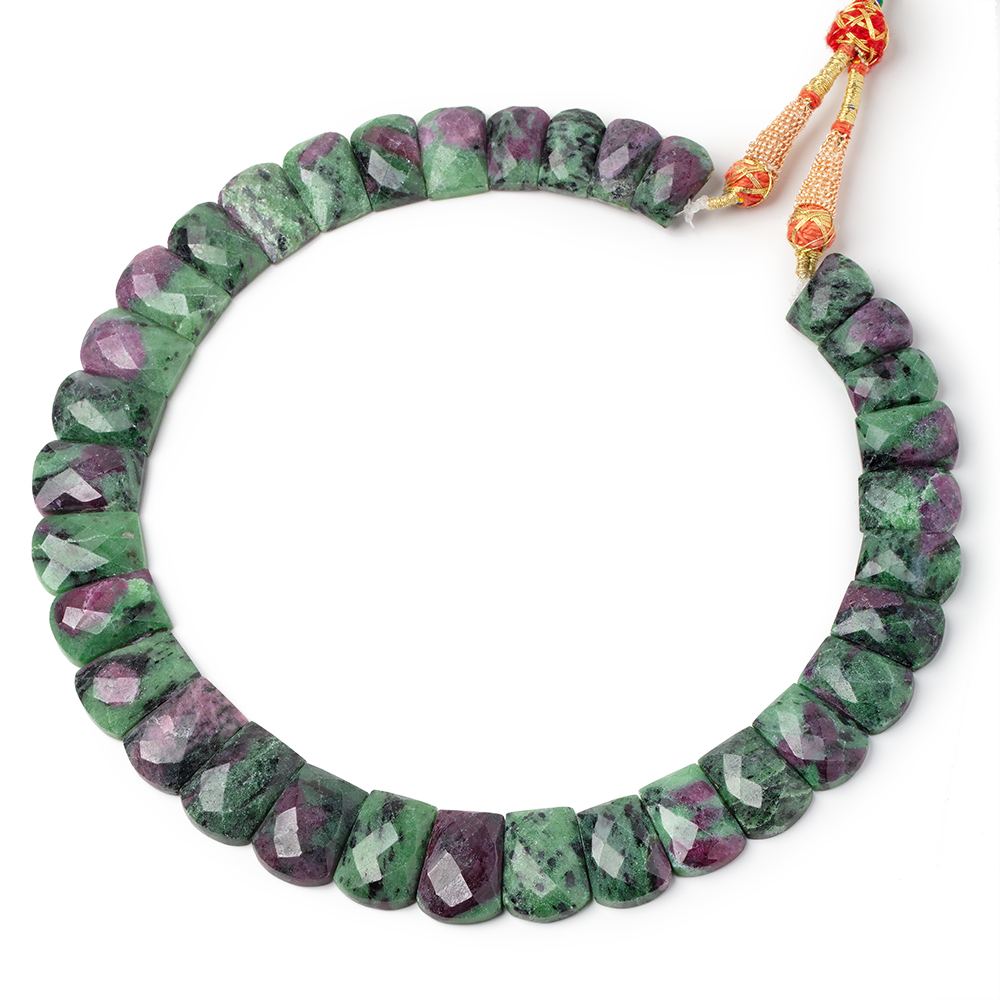 15x8.5-20x13mm Ruby in Zoisite Faceted Fancy Shape Collar 33 beads