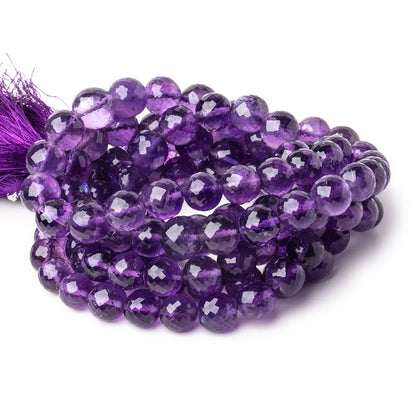9-11.5mm Amethyst faceted round beads 16 inch 40 pieces