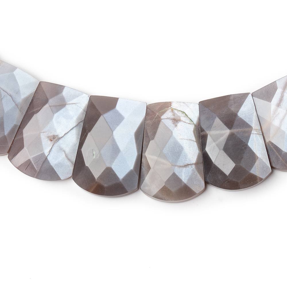 11x7.5-20x12mm Chocolate Moonstone Faceted Fancy Collar 33 Beads