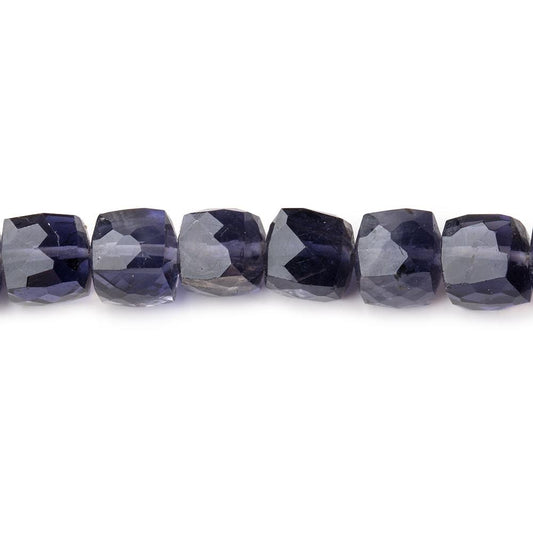 6.5x6.5mm Iolite faceted cubes 8 inch 30 beads AA