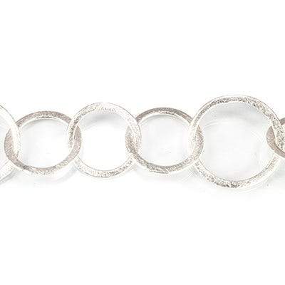 18mm and 22mm Silver plated Brushed Round Link Chain by the foot