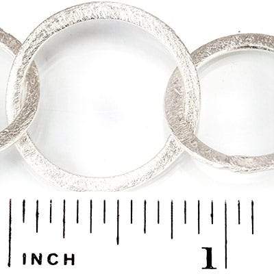 18mm and 22mm Silver plated Brushed Round Link Chain by the foot