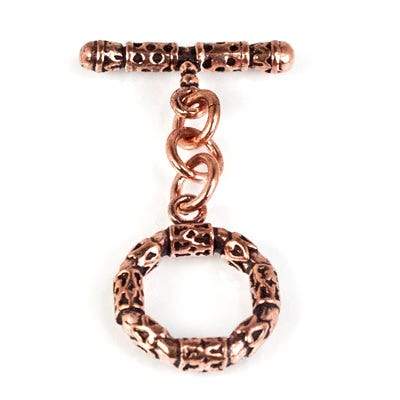 18mm Copper 3-D Round Toggle Set of 2