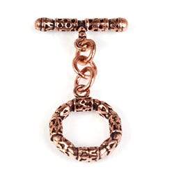 18mm Copper 3-D Round Toggle Set of 2