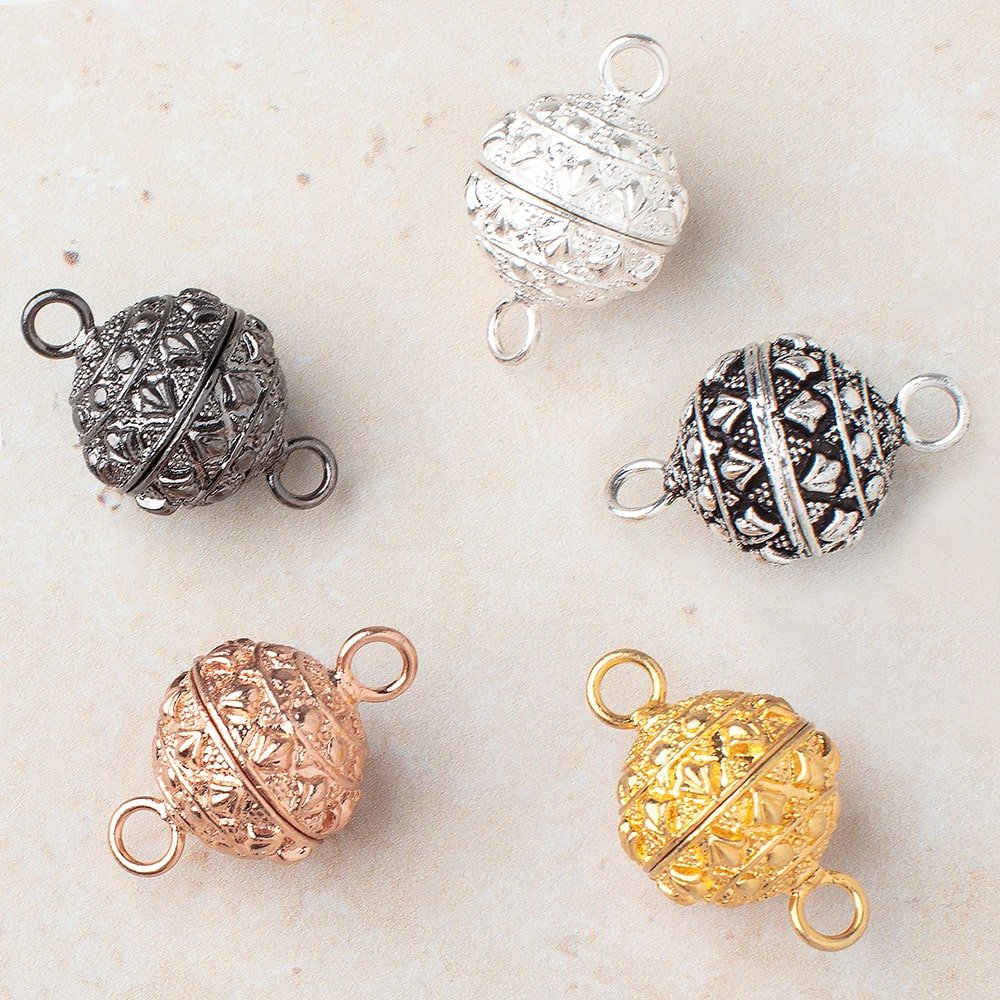 18mm Egyptian Design Round Magnetic Clasp 1 piece