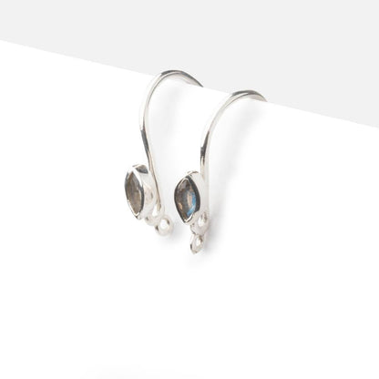 18mm Labradorite Marquise Ear Wire Set of 2 pieces