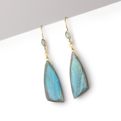 18mm Labradorite Marquise Ear Wire Set of 2 pieces