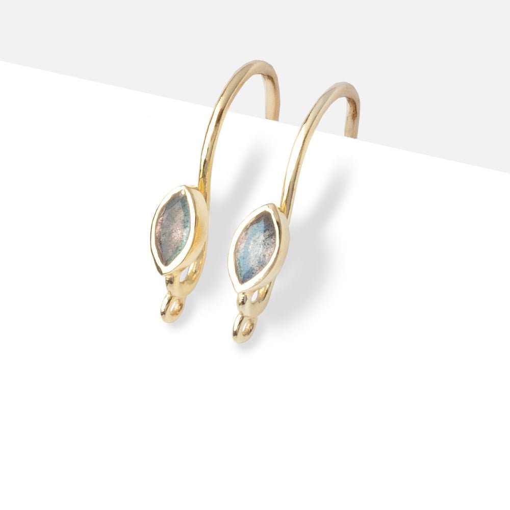18mm Labradorite Marquise Ear Wire Set of 2 pieces