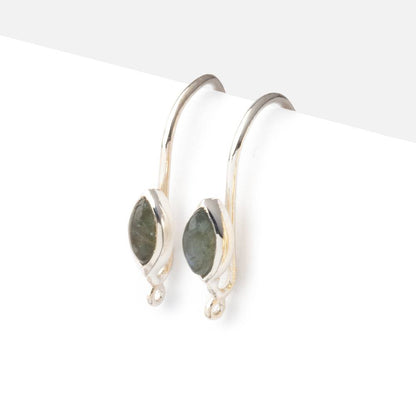18mm Labradorite Plain Marquise Ear Wire Set of 2 pieces