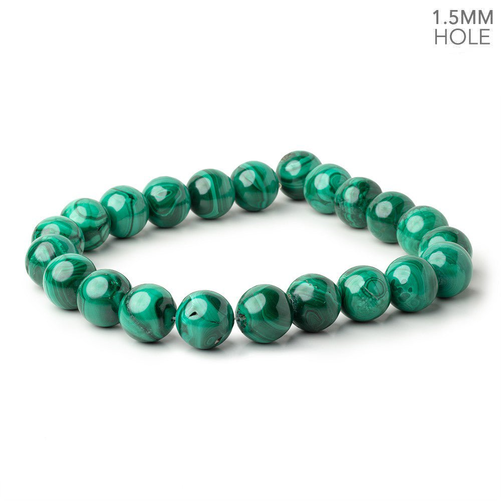 18mm Malachite Plain Round Beads 15.5 inch 22 pieces 1.5mm Hole