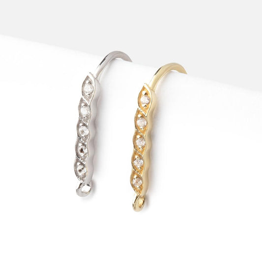 18mm Quintuple CZ Ear Wire Set of 2 pieces