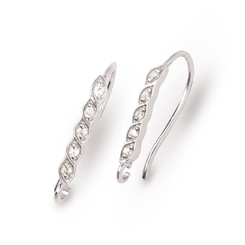18mm Quintuple CZ Ear Wire Set of 2 pieces