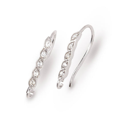 18mm Quintuple CZ Ear Wire Set of 2 pieces