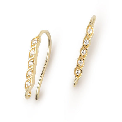 18mm Quintuple CZ Ear Wire Set of 2 pieces