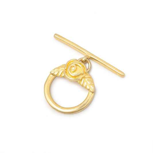 18mm Vermeil Round Toggle Rose Design 1 piece