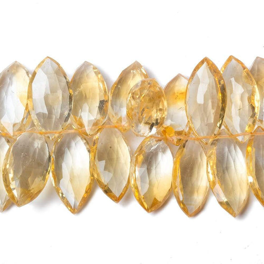 18x10-23x11mm Citrine Marquise Briolette Beads 7.5 inch 41 pieces