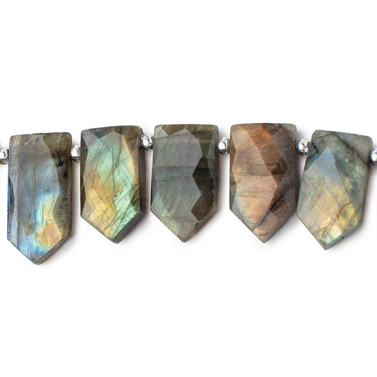 18x10-23x13mm Labradorite Faceted Shields 8.5 inch 16 Beads