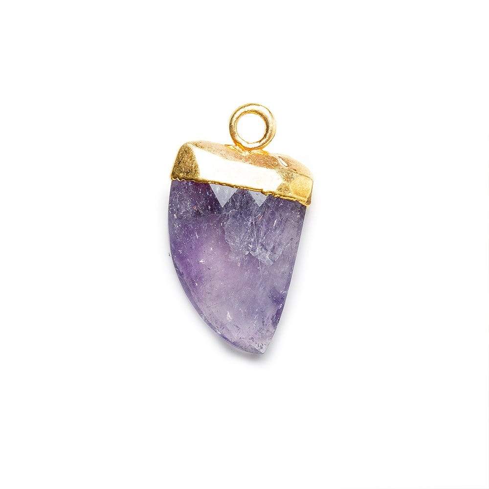 18x10mm 22kt Gold Leafed Amethyst Horn Pendant 1 piece