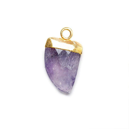 18x10mm 22kt Gold Leafed Amethyst Horn Pendant 1 piece