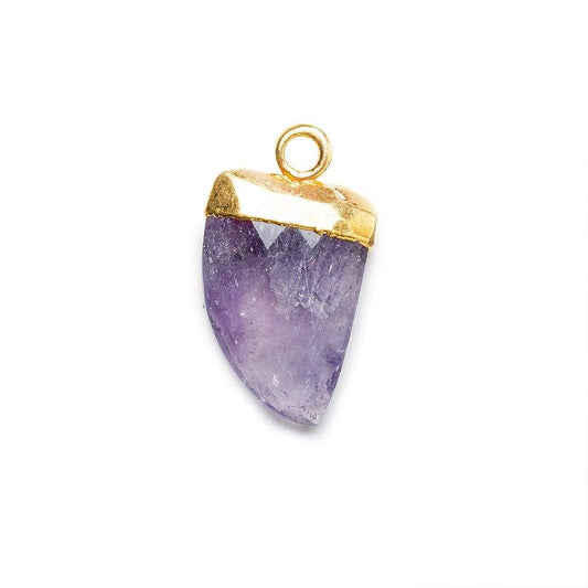 18x10mm 22kt Gold Leafed Amethyst Horn Pendant 1 piece