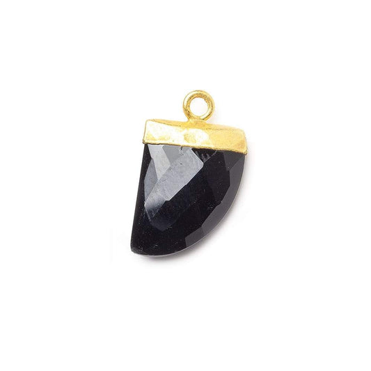 18x10mm 24kt Gold Leafed Black Spinel Horn Pendant 1 piece