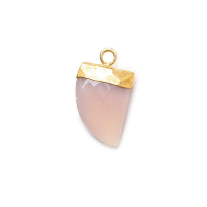 18x10mm  Gold Leafed Rose Chalcedony Horn Pendant 1 piece