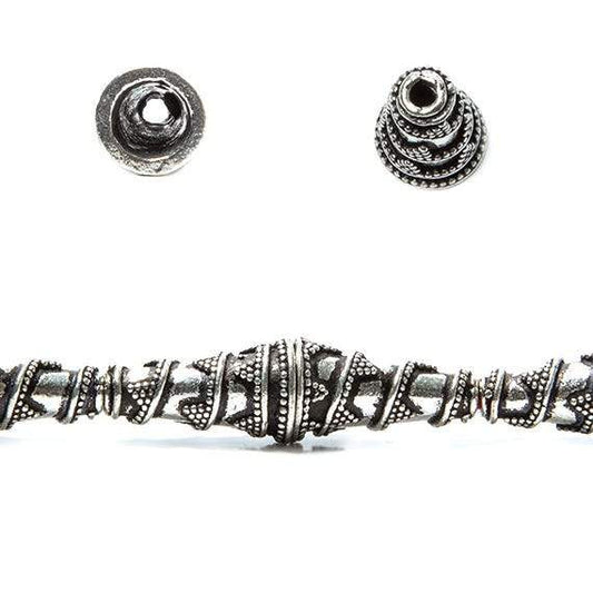 18x10mm Sterling Silver Plated Copper Cone Bali Design *DISCONTINUED*