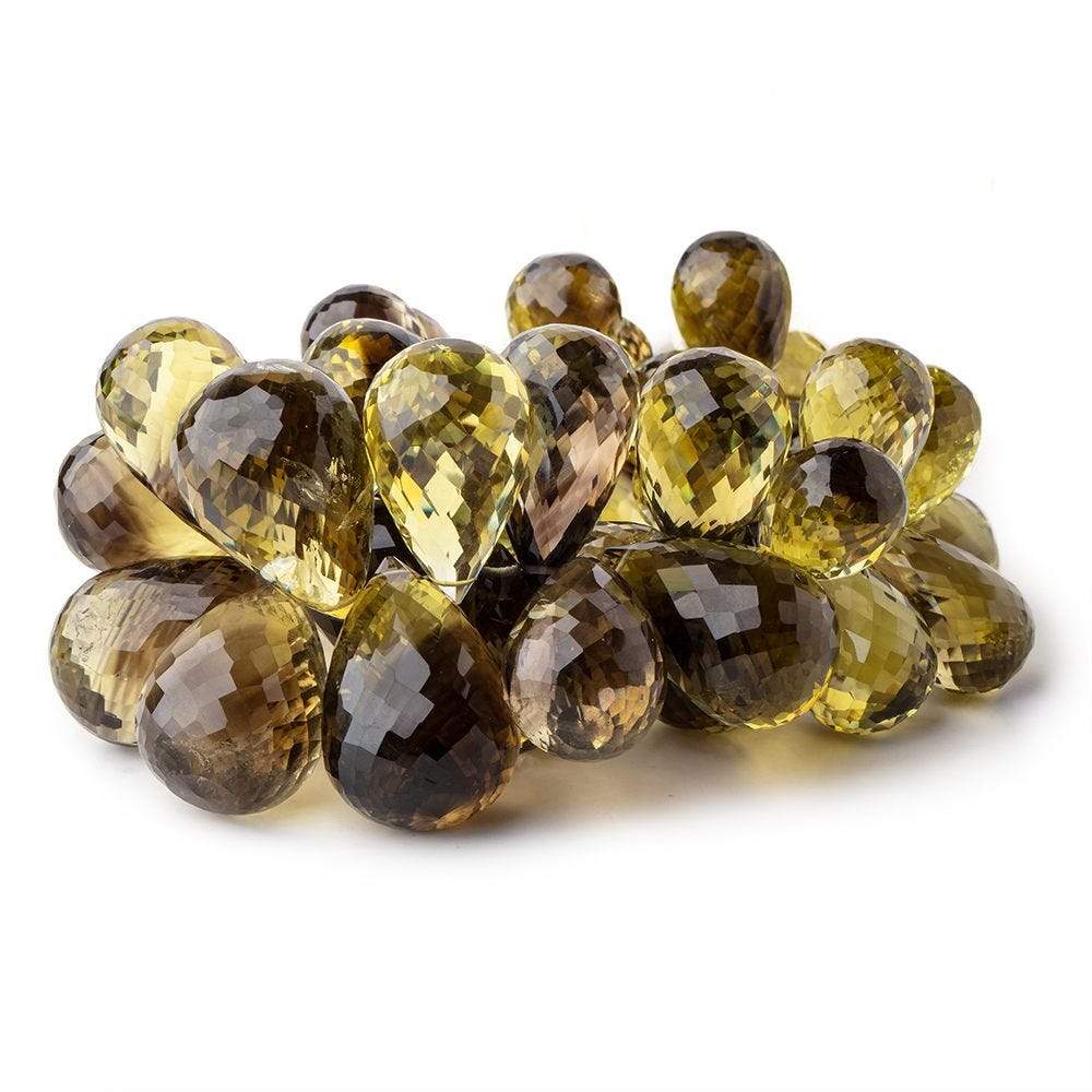 18x11-25x17mm Bi-Colored Quartz Faceted Tear Drop Beads 8 inch 45 pieces AAA