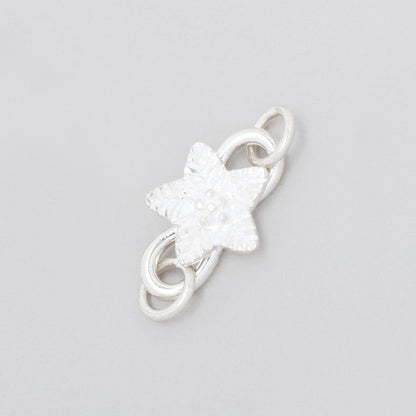 18x11mm Sterling Silver S Hook with Flower 1 piece