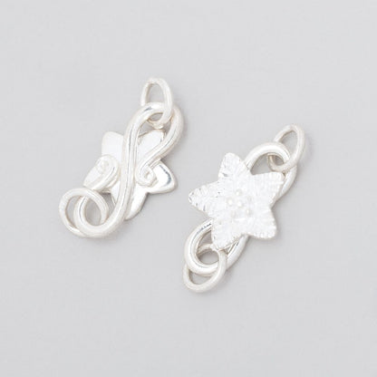 18x11mm Sterling Silver S Hook with Flower 1 piece