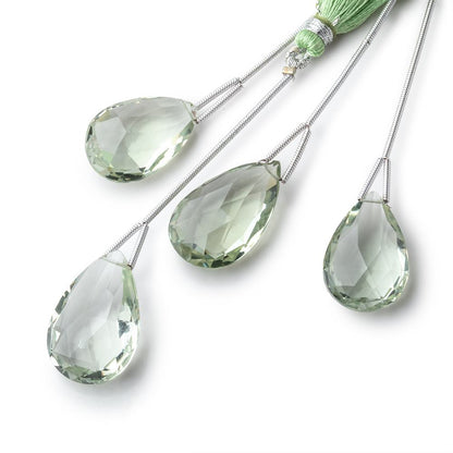 18x12-22x15mm Prasiolite Faceted Pear 1 Focal Bead