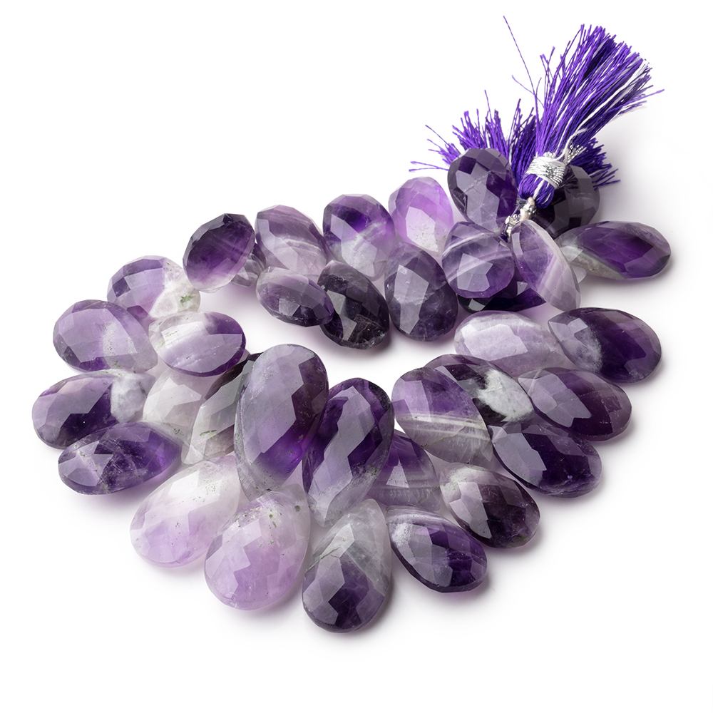 18x12-24x14mm Cape Amethyst Faceted Pear Beads 8 inch 35 pieces