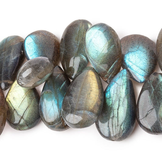 8x10-18x10mm Labradorite Plain Pear Beads 8 inch 44 pieces