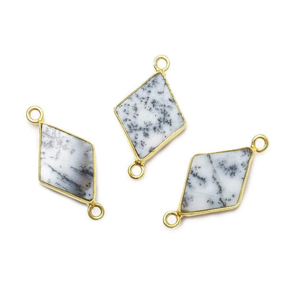 18x12mm Vermeil Bezel Dendritic Opal Kite Connector 1 piece