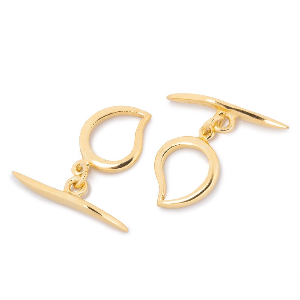 18x12mm Vermeil Toggle Paisley Design 1 piece