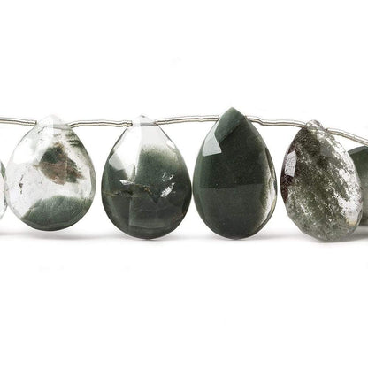 18x13-20x14mm Moss Quartz Faceted Pear 13 pieces