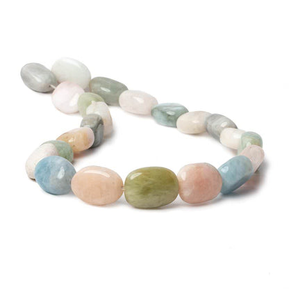 18x13-20x14mm Multi Beryl straight drilled plain nuggets 16 inch 20 beads