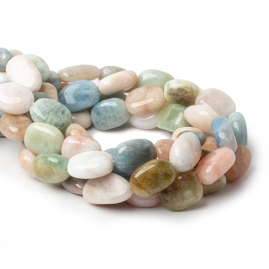 18x13-20x14mm Multi Beryl straight drilled plain nuggets 16 inch 20 beads