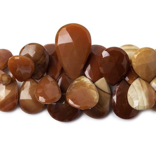 18x13-21x17mm Bruno Jasper Faceted Pear Beads 4 inch 22 pieces AA