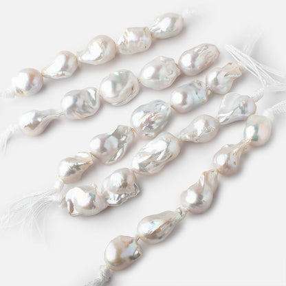 18-22mm White large hole Ultra Baroque Pearls 5 Beads