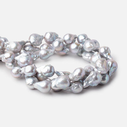 18x13-23x14mm Silver Ultra Baroque Freshwater Pearls 15.5 inch 19 pieces AA