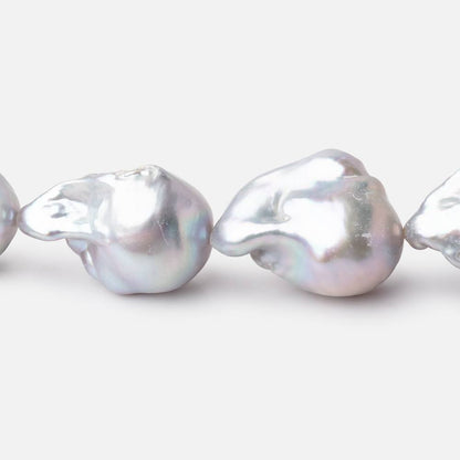 18x13-23x14mm Silver Ultra Baroque Freshwater Pearls 15.5 inch 19 pieces AA