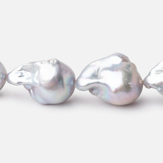 18x13-23x14mm Silver Ultra Baroque Freshwater Pearls 15.5 inch 19 pieces AA