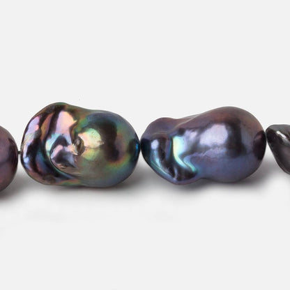 18x13-24x15mm Peacock Ultra Baroque Freshwater Pearl 16 inch 19 pieces A