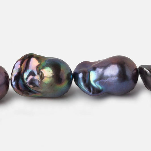 18x13-24x15mm Peacock Ultra Baroque Freshwater Pearl 16 inch 19 pieces A
